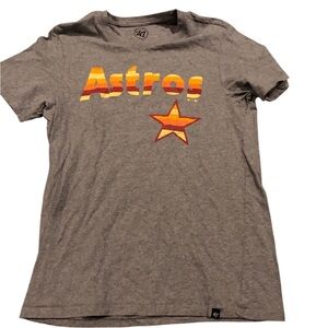 Houston Astros MLB '47 Men's Small Gray Graphic‎ T-Shirt